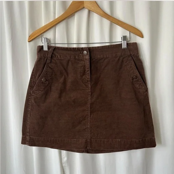 Brown J. Crew corduroy mini skirt with pockets size 6. - Picture 1 of 8